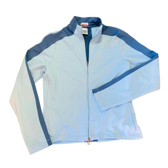 Danskin Retro Style Tape Stripes Track Jacket Size S Blue Activewear Casual Gym - Picture 7 of 16